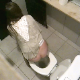 A daring, voyeur cameraman gets some shots of about 9 different girls using the toilet in a adjoining public restroom stall taking a piss. It almost appears that he is discovered at the end of the video. Peeing only. Square format video. About 4 minutes.
